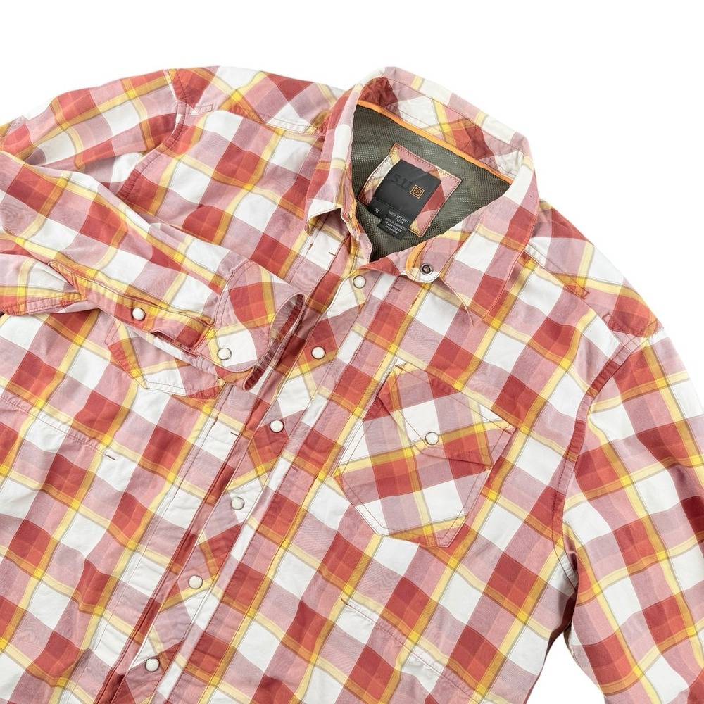 5.11 Tactical Shirt XL Red Plaid Snap Button Up Shirt Work Shirt